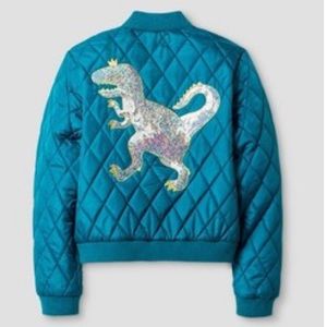 Sold Cat & Jack L 10 12 Quilted Dino Bomber Jacket